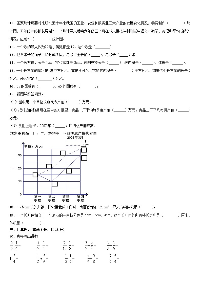 怀化市溆浦县2022-2023学年数学五下期末联考试题含答案第2页