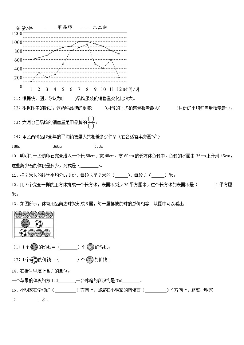 托克托县2022-2023学年数学五下期末检测模拟试题含答案02