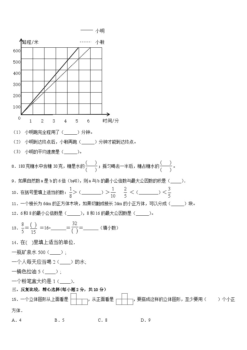 新津县2022-2023学年五年级数学第二学期期末预测试题含答案第2页