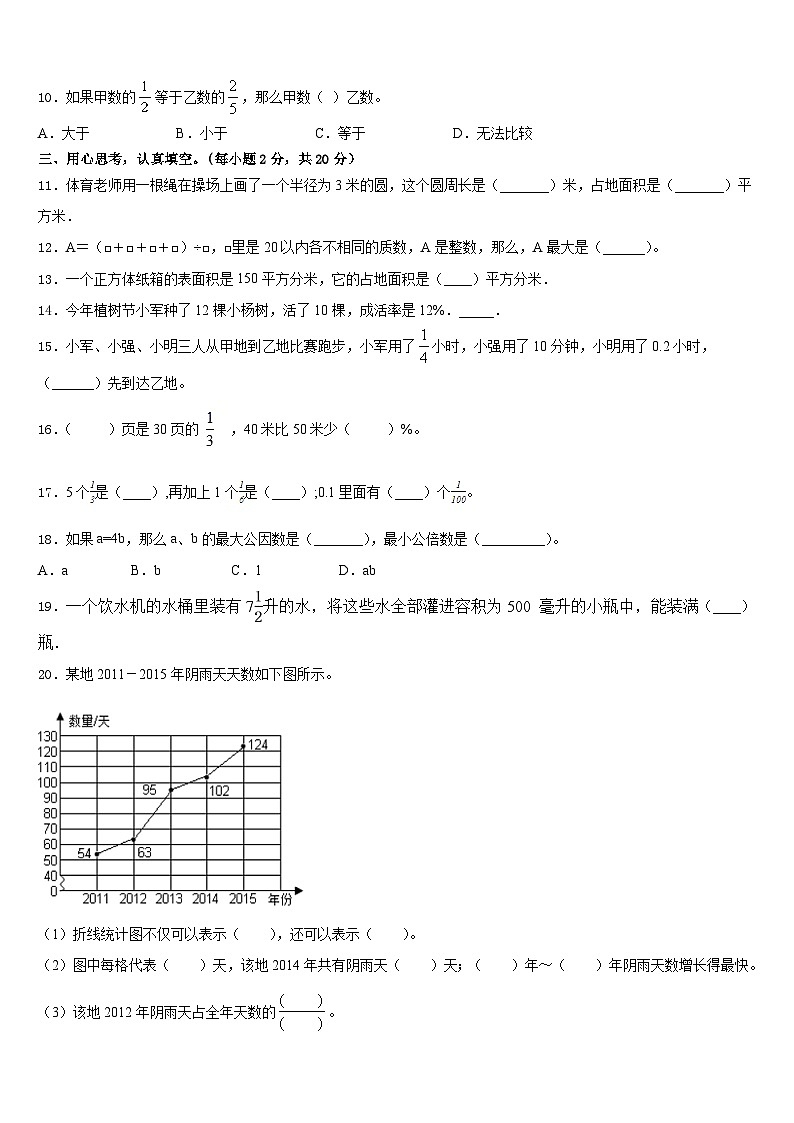 朝阳市喀喇沁左翼蒙古族自治县2022-2023学年五下数学期末经典试题含答案第2页