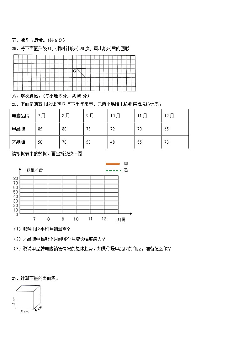 杭州市拱墅区2022-2023学年数学五年级第二学期期末考试模拟试题含答案03