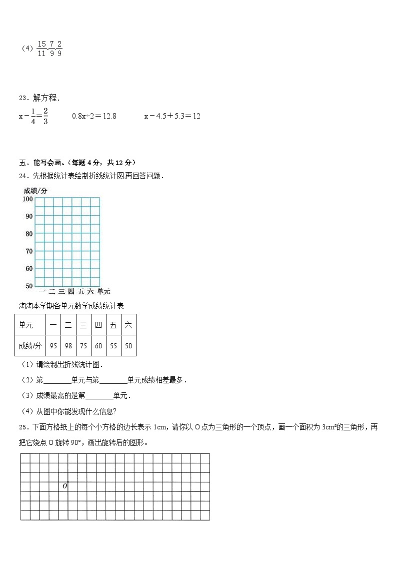 晋中市左权县2022-2023学年数学五年级第二学期期末预测试题含答案03