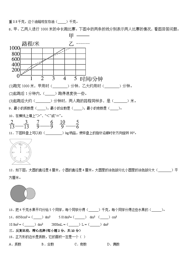 江西省2022-2023学年数学五年级第二学期期末调研试题含答案02
