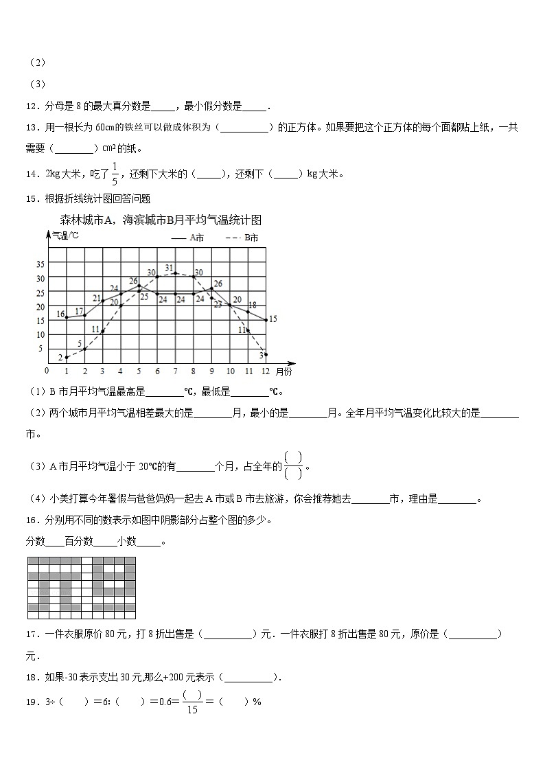 河南省安阳市滑县2022-2023学年五年级数学第二学期期末调研模拟试题含答案02