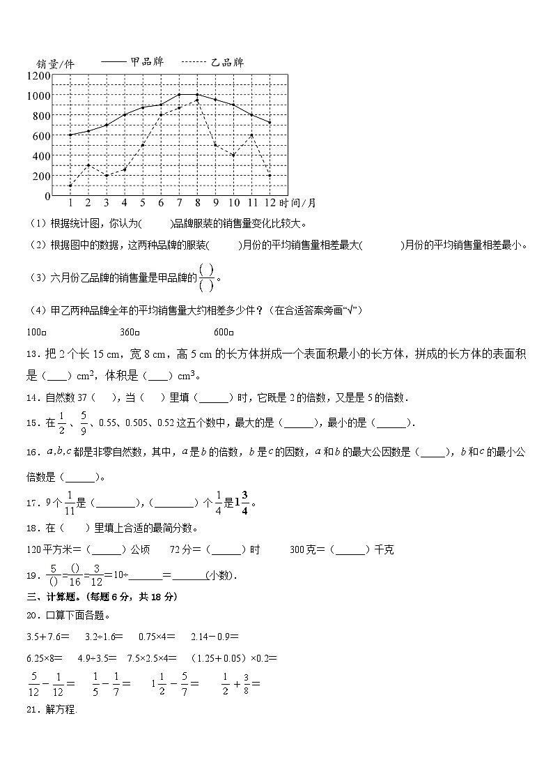 河南省周口市川汇区2022-2023学年数学五年级第二学期期末学业质量监测试题含答案第2页