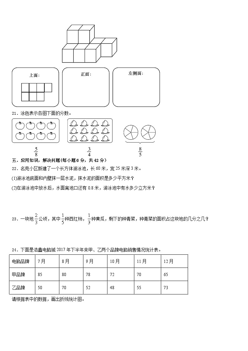 泸西县2022-2023学年五下数学期末学业质量监测试题含答案03