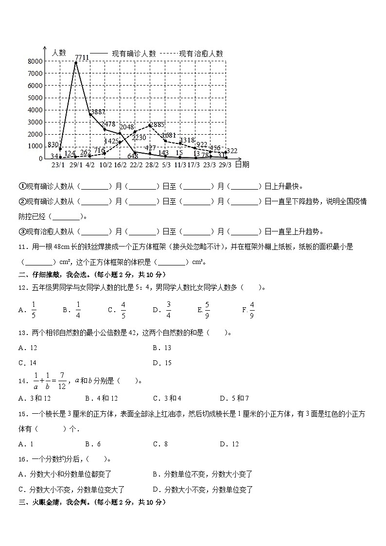 淄博市沂源县2022-2023学年五年级数学第二学期期末综合测试试题含答案第2页