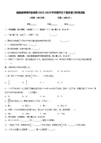 湖南省郴州市宜章县2022-2023学年数学五下期末复习检测试题含答案