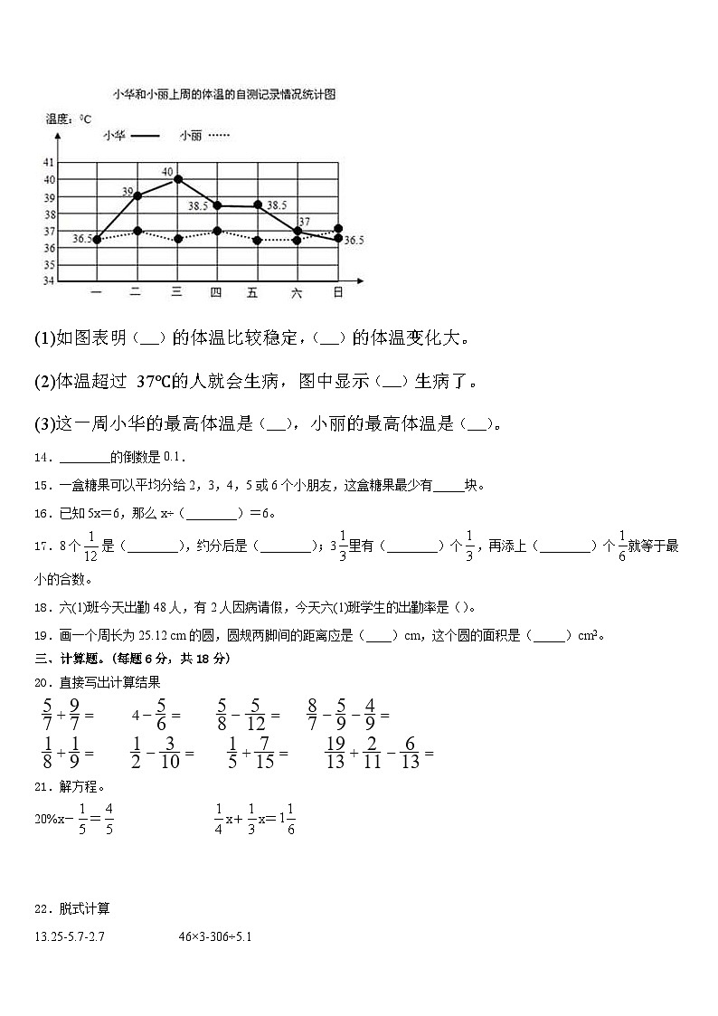 湖南省怀化市中方县2022-2023学年数学五年级第二学期期末质量检测试题含答案第2页