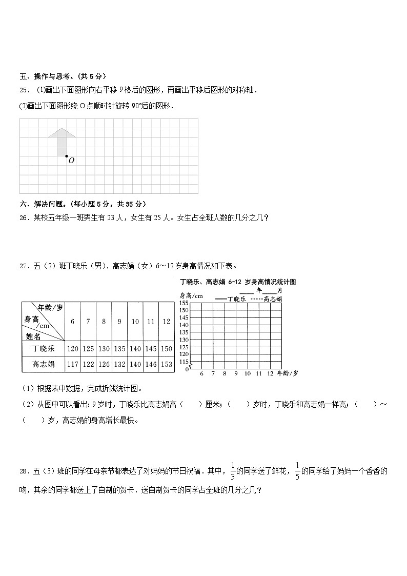 潍坊市奎文区2022-2023学年数学五年级第二学期期末综合测试模拟试题含答案第3页
