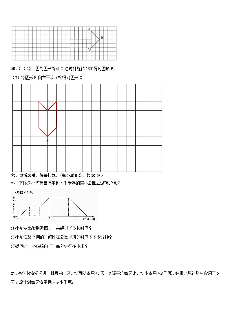澄城县2022-2023学年五年级数学第二学期期末学业水平测试模拟试题含答案03