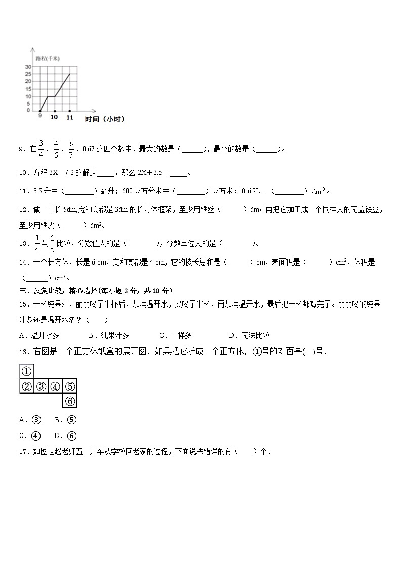 甘孜藏族自治州新龙县2022-2023学年五年级数学第二学期期末联考试题含答案第2页
