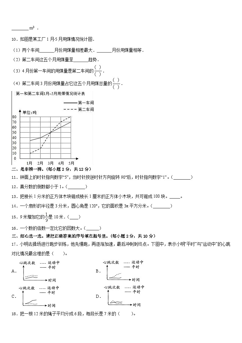 莱芜市钢城区2022-2023学年数学五下期末调研模拟试题含答案第2页