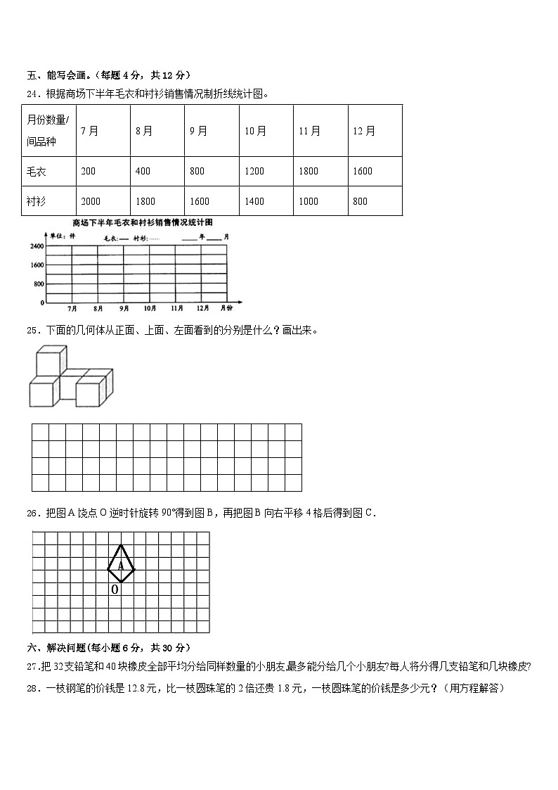 襄樊市宜城市2022-2023学年五年级数学第二学期期末调研试题含答案第3页