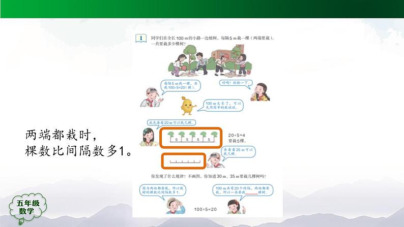 【精品课件】五年级数学上册同步教学课件-植树问题（第2课时）  人教版(共26精品课件PPT)第2页