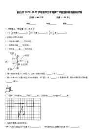 韶山市2022-2023学年数学五年级第二学期期末检测模拟试题含答案