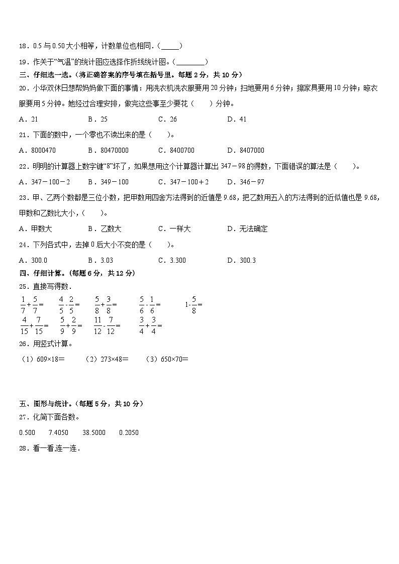 2022-2023学年东山县数学四年级第二学期期末经典试题含答案第2页