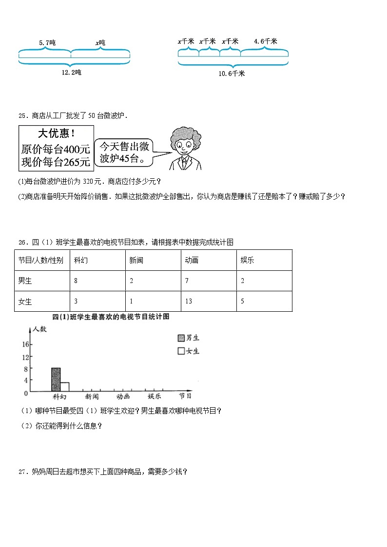 2022-2023学年上甘岭区四年级数学第二学期期末达标测试试题含答案03