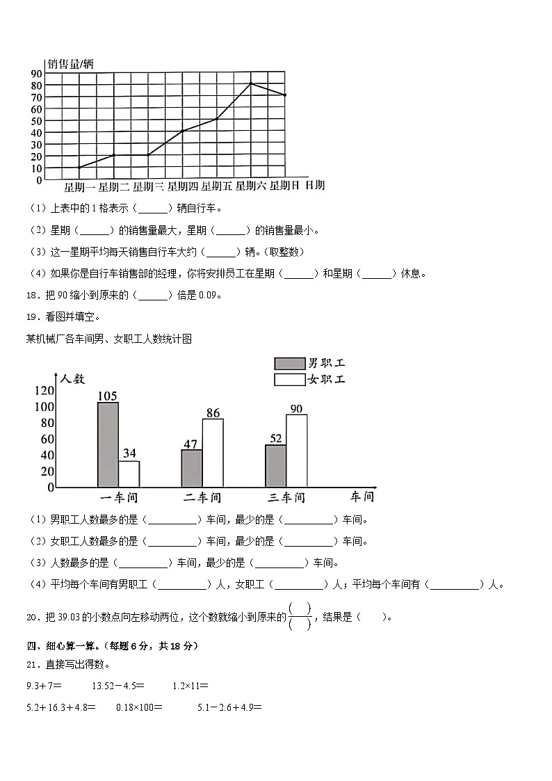 2022-2023学年吉林省吉林市磐石市数学四年级第二学期期末质量跟踪监视模拟试题含答案02