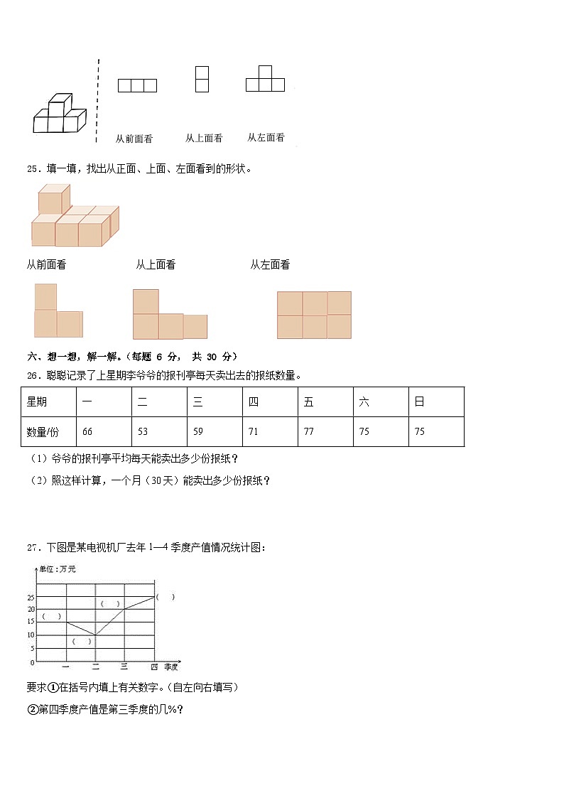 2022-2023学年四川省甘孜藏族自治州道孚县四下数学期末复习检测模拟试题含答案第3页