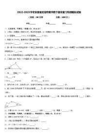 2022-2023学年安徽省芜湖市数学四下期末复习检测模拟试题含答案