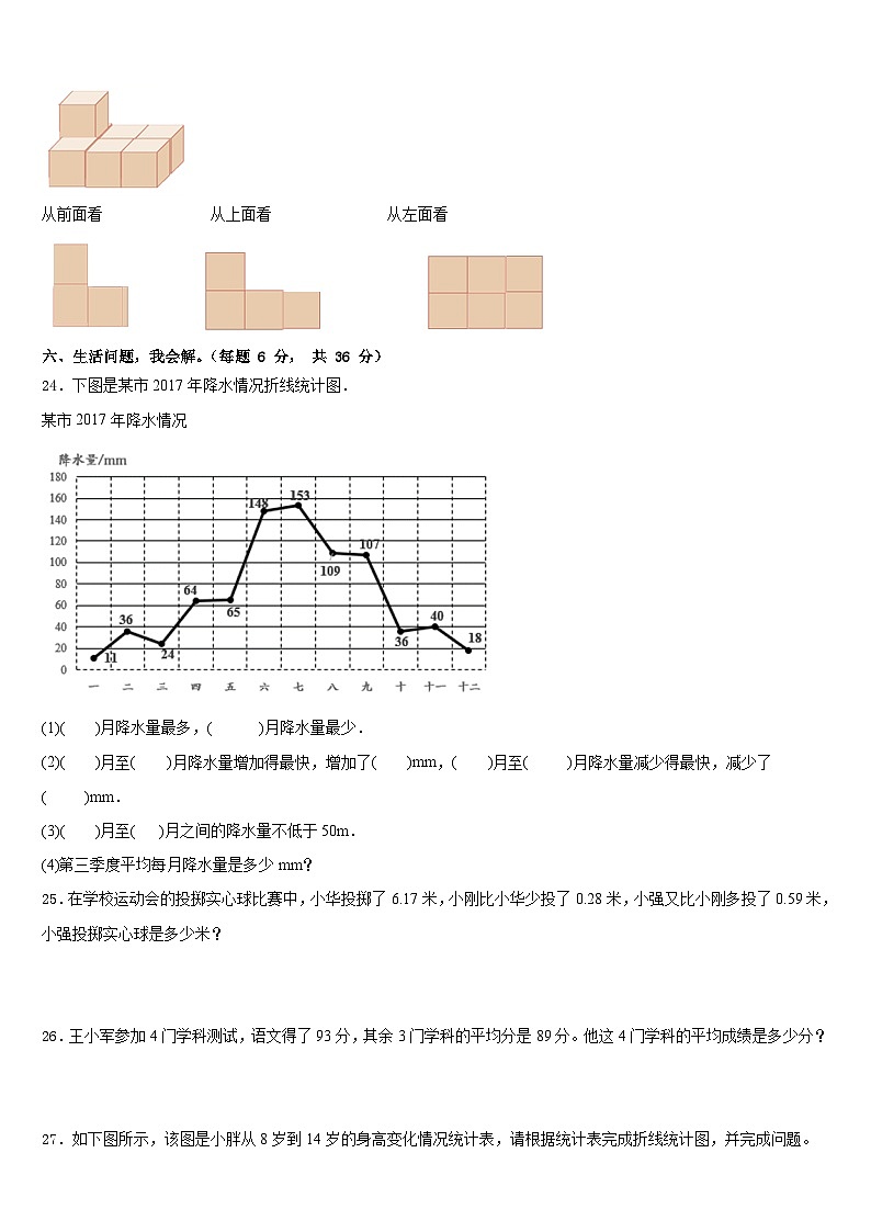 2022-2023学年宝鸡市千阳县四年级数学第二学期期末教学质量检测试题含答案第3页