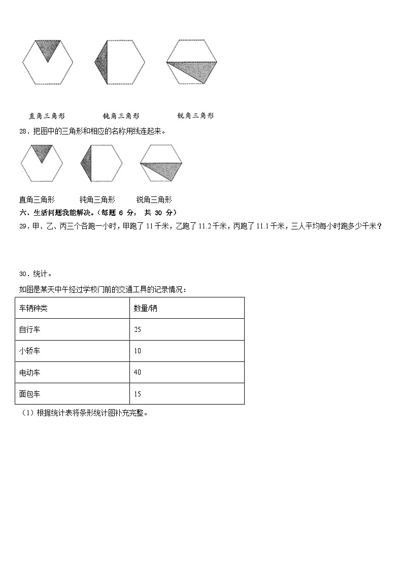 2022-2023学年山东省临沂市平邑县数学四年级第二学期期末质量跟踪监视试题含答案03