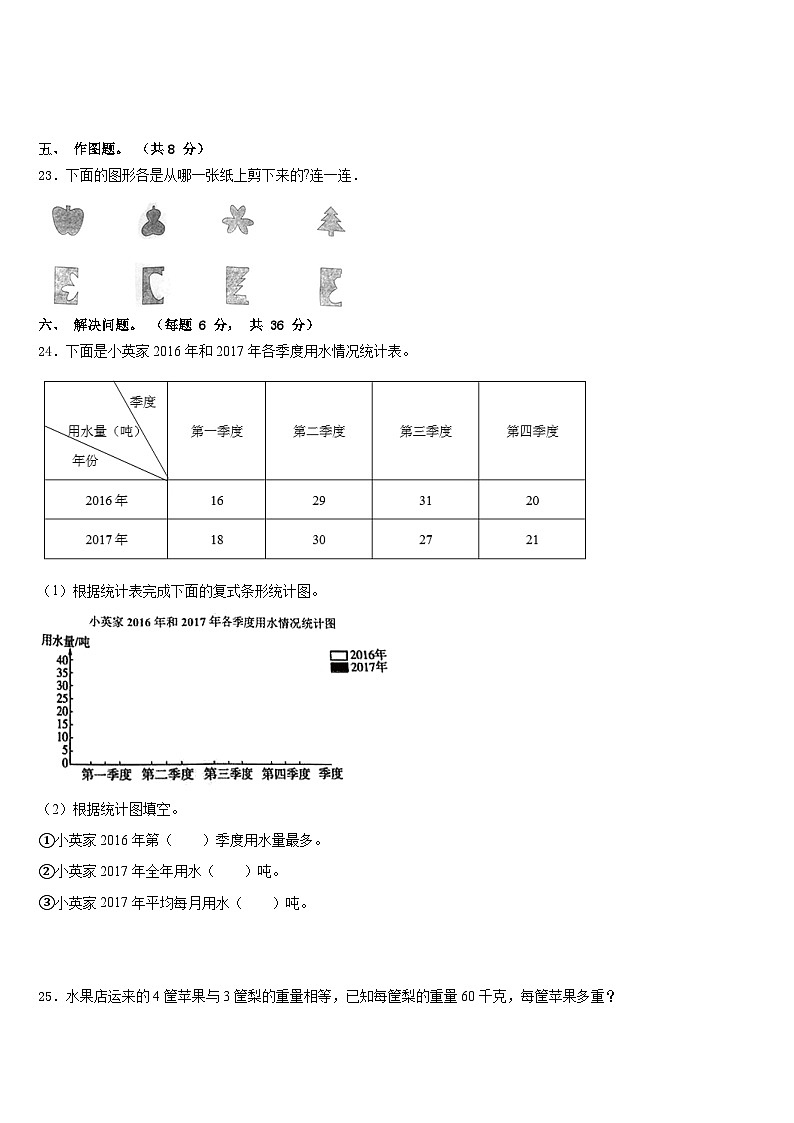 2022-2023学年山东省济南市济阳县数学四下期末质量检测模拟试题含答案第3页
