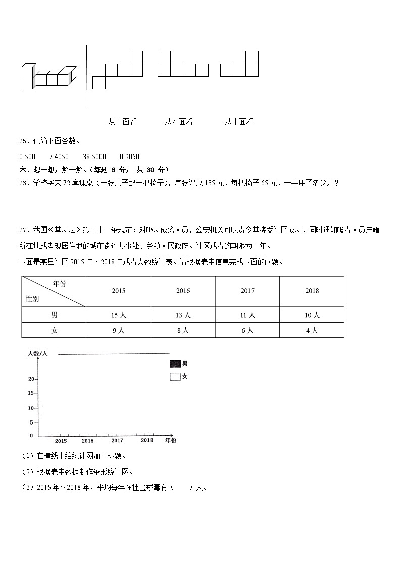 2022-2023学年山西省忻州市定襄县小学四年级数学第二学期期末学业质量监测试题含答案03