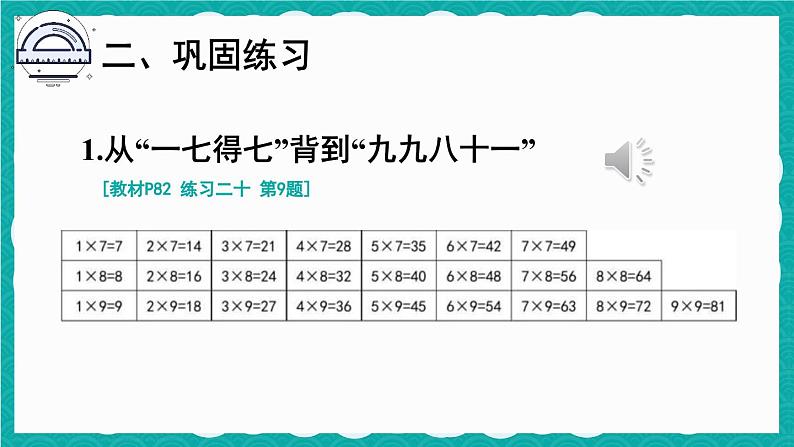 6.4 9的乘法口诀 练习课（课件）-二年级上册数学人教版03