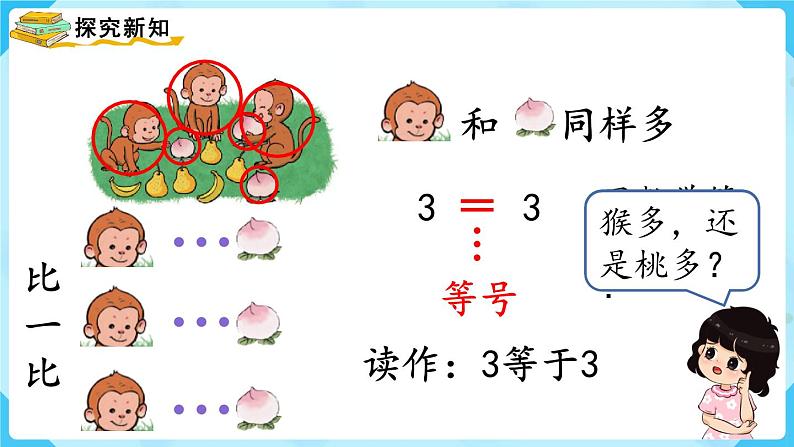 【最新教材插图】人教版数学一上 3.2《比大小》课件第3页