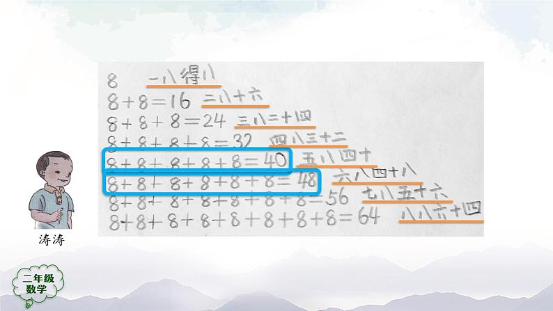 二年级数学上册课件-8的乘法口诀- (人教版)第8页