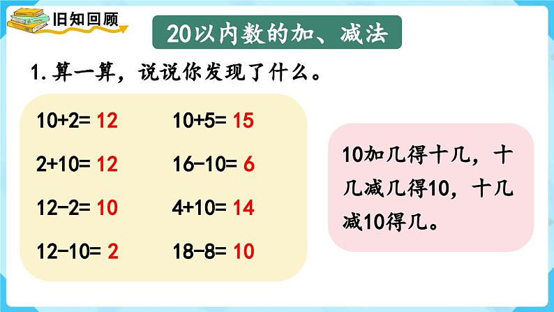 【最新教材插图】人教版数学一上 9.1《20以内数的认识和加减法》课件第8页