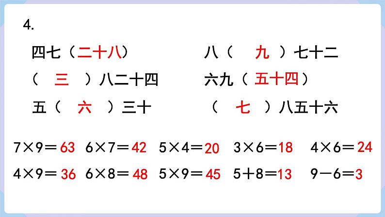 人教二年级数学上册第九单元 练习二十五（课件）第6页