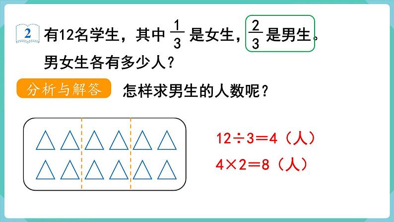 人教数学三年级上册8.7 分数的简单应用（2）课件+教案05