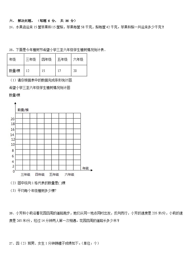 2022-2023学年广西壮族防城港市数学四下期末检测模拟试题含答案第3页