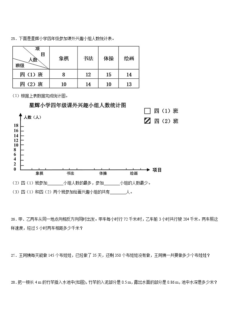 2022-2023学年张掖市民乐县四年级数学第二学期期末调研试题含答案03