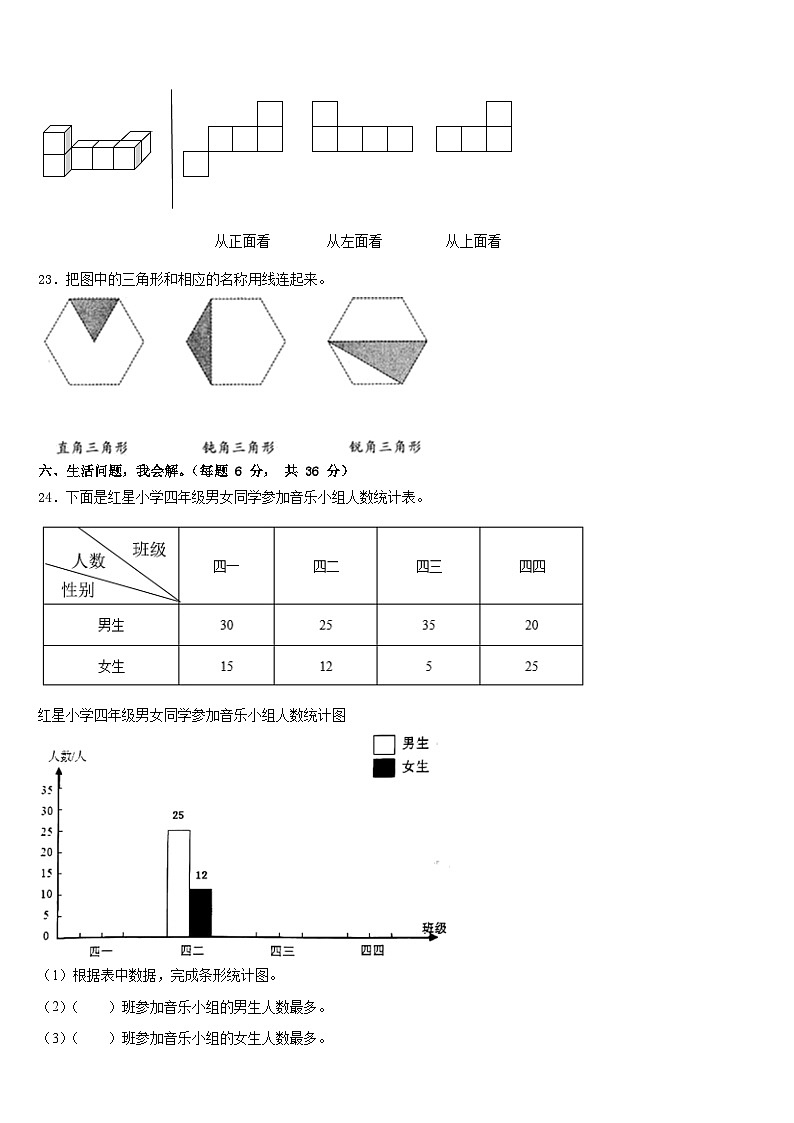 2022-2023学年河北省石家庄市赵县王西章中学四年级数学第二学期期末综合测试试题含答案03