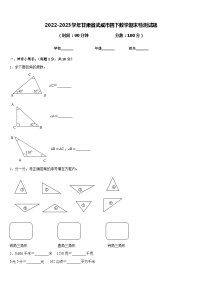 2022-2023学年甘肃省武威市四下数学期末检测试题含答案