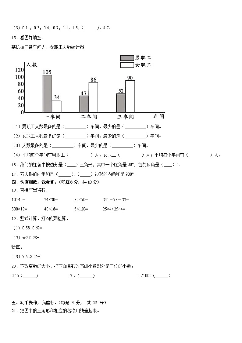 2022-2023学年福建省三明市建宁县数学四年级第二学期期末调研试题含答案第2页