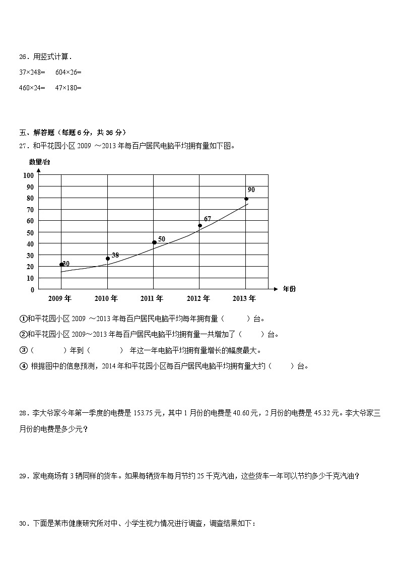 2022-2023学年简阳市数学四下期末学业质量监测试题含答案第3页