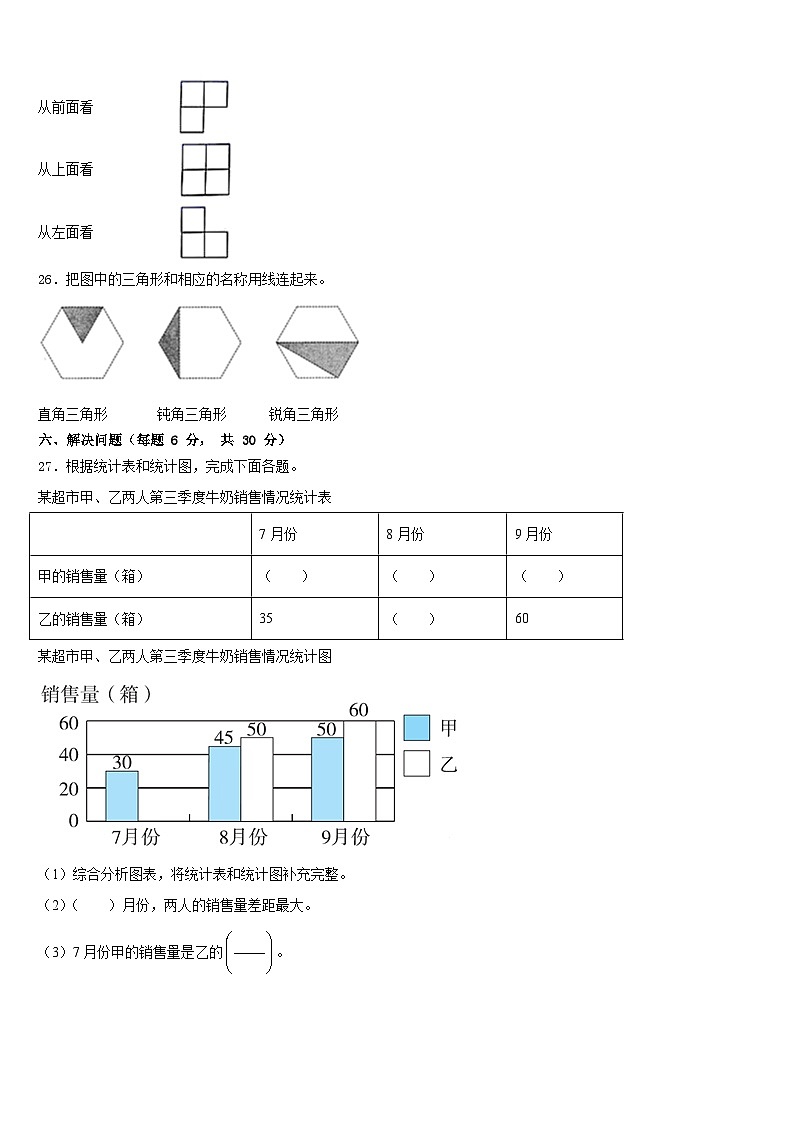 2022-2023学年莱阳市四下数学期末联考模拟试题含答案03