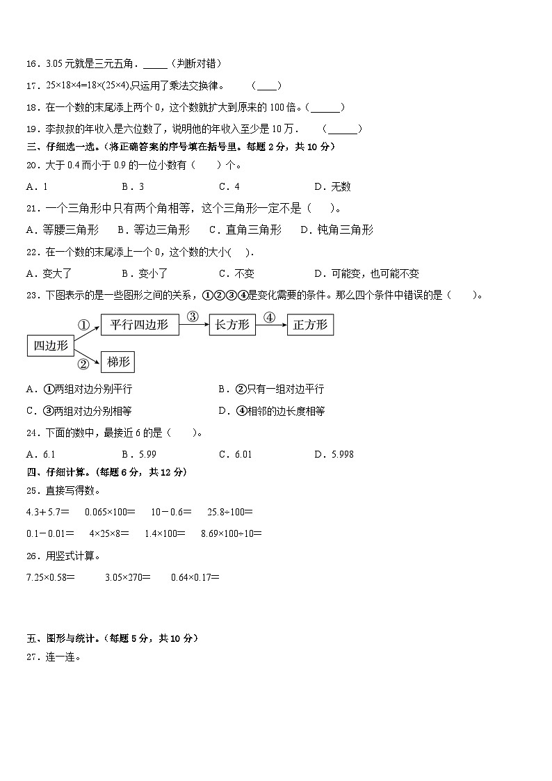 2022-2023学年美姑县四下数学期末综合测试模拟试题含答案第2页