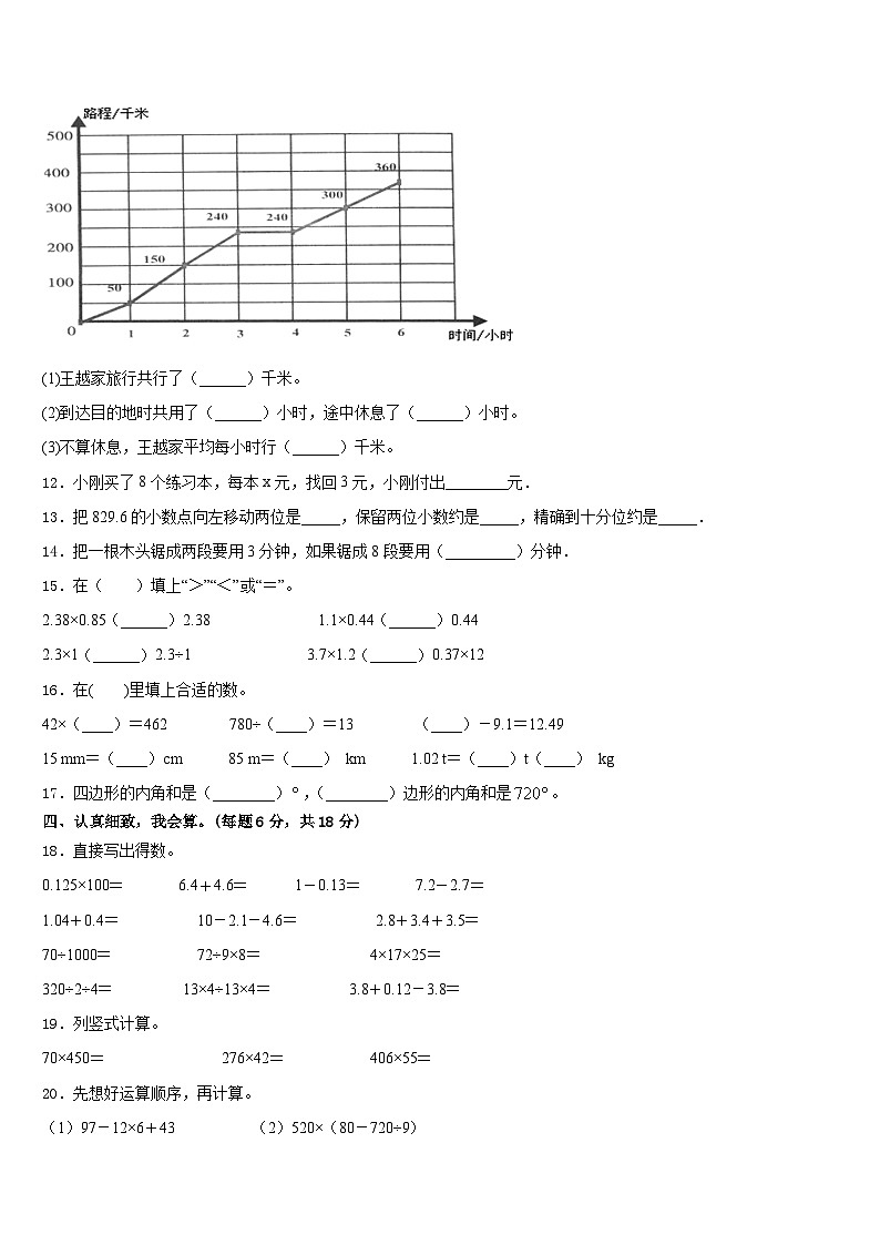 2022-2023学年衡阳市衡阳县四下数学期末质量检测试题含答案第2页
