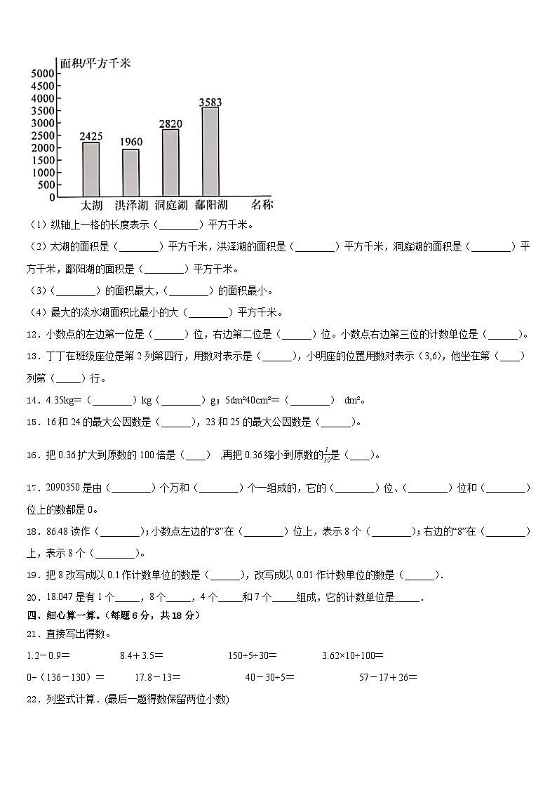 2022-2023学年广西壮族南宁市横县数学四下期末学业水平测试试题含答案第2页
