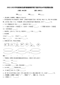 2022-2023学年新疆吐鲁番市鄯善县数学四下期末学业水平测试模拟试题含答案