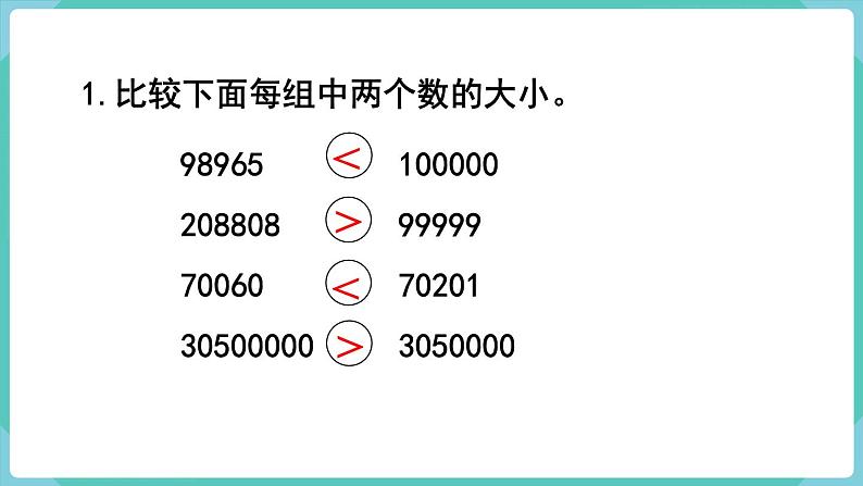 人教数学四年级上册第一单元 练习二（课件）02