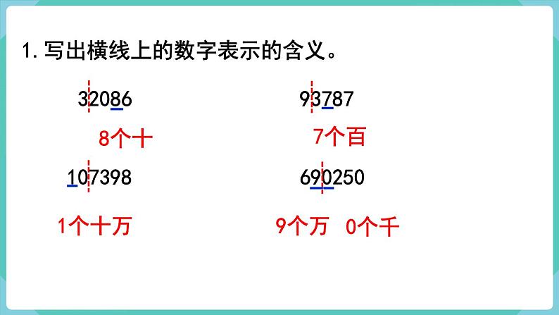 人教数学四年级上册第一单元 练习一（课件）第2页