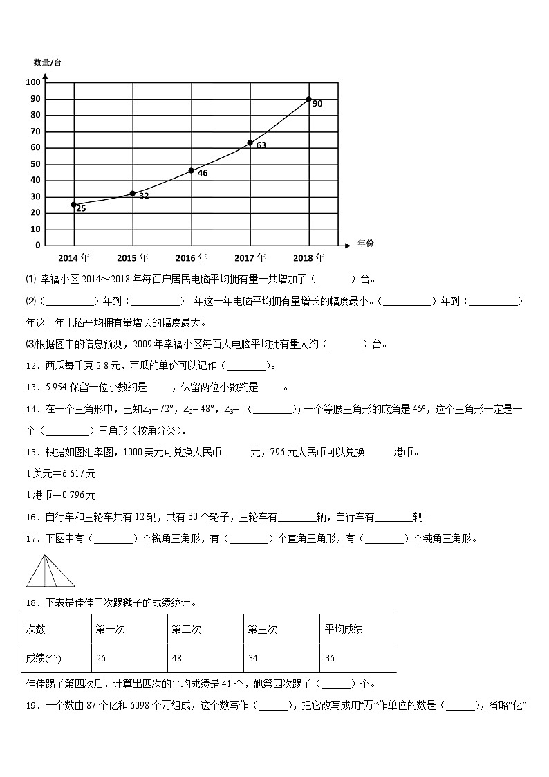 2022-2023学年辽宁省大连市明星小学四年级数学第二学期期末达标测试试题含答案第2页