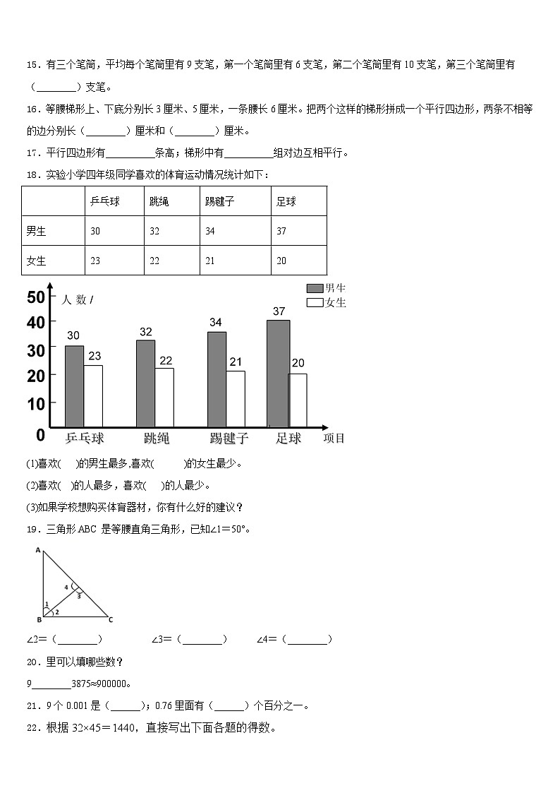 2022-2023学年辽宁省丹东市元宝区四下数学期末质量检测模拟试题含答案第2页